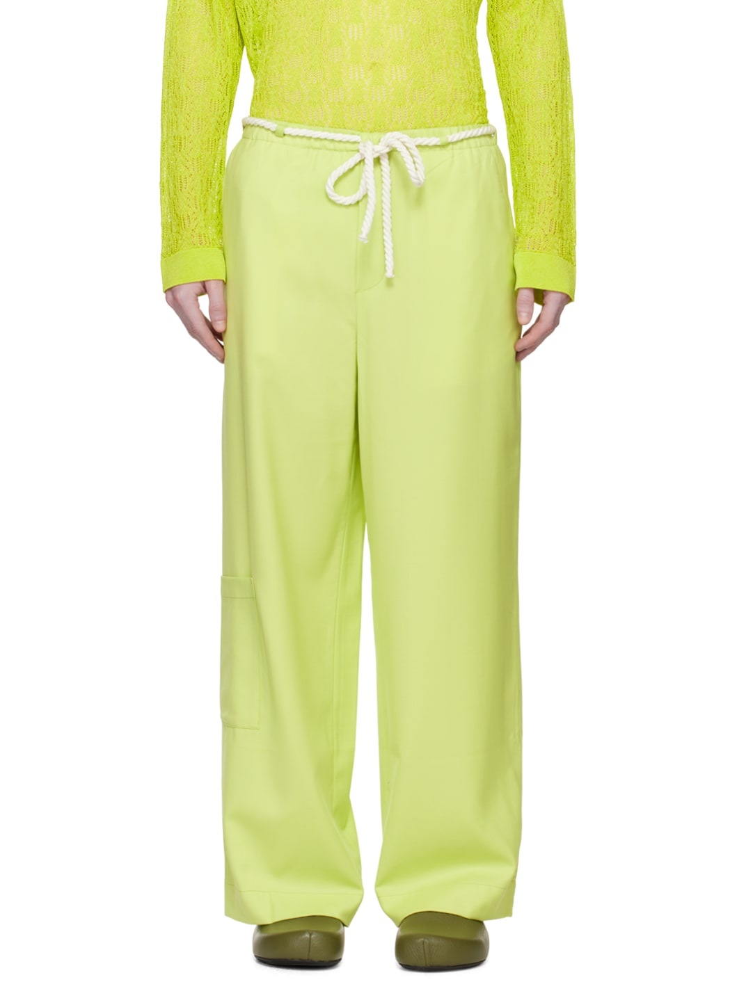 Green Super Loose Trousers - 1