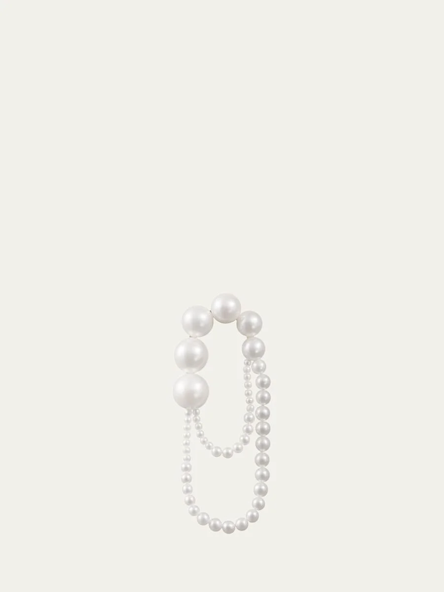 14K Yellow Gold Embrasse de Perle Graduating Freshwater Pearl Earring, Single (Left) - 1