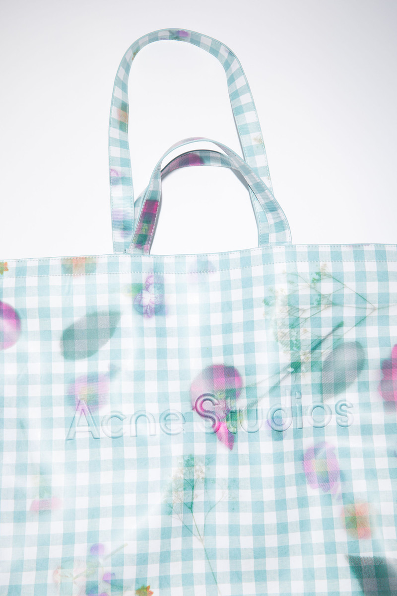 Logo shoulder tote bag - White/green 5