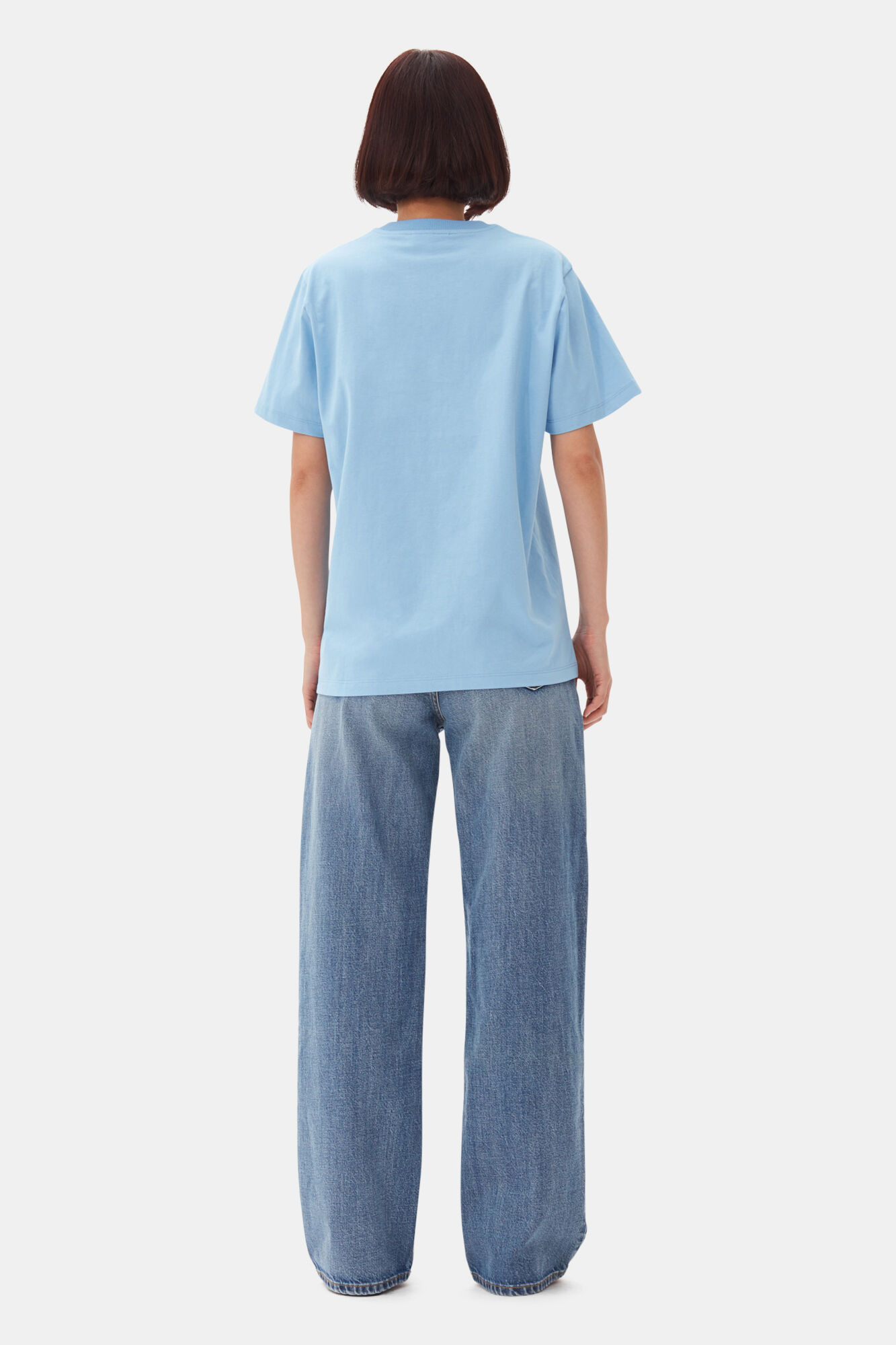 BLUE BASIC JERSEY TIGER RELAXED T-SHIRT - 5