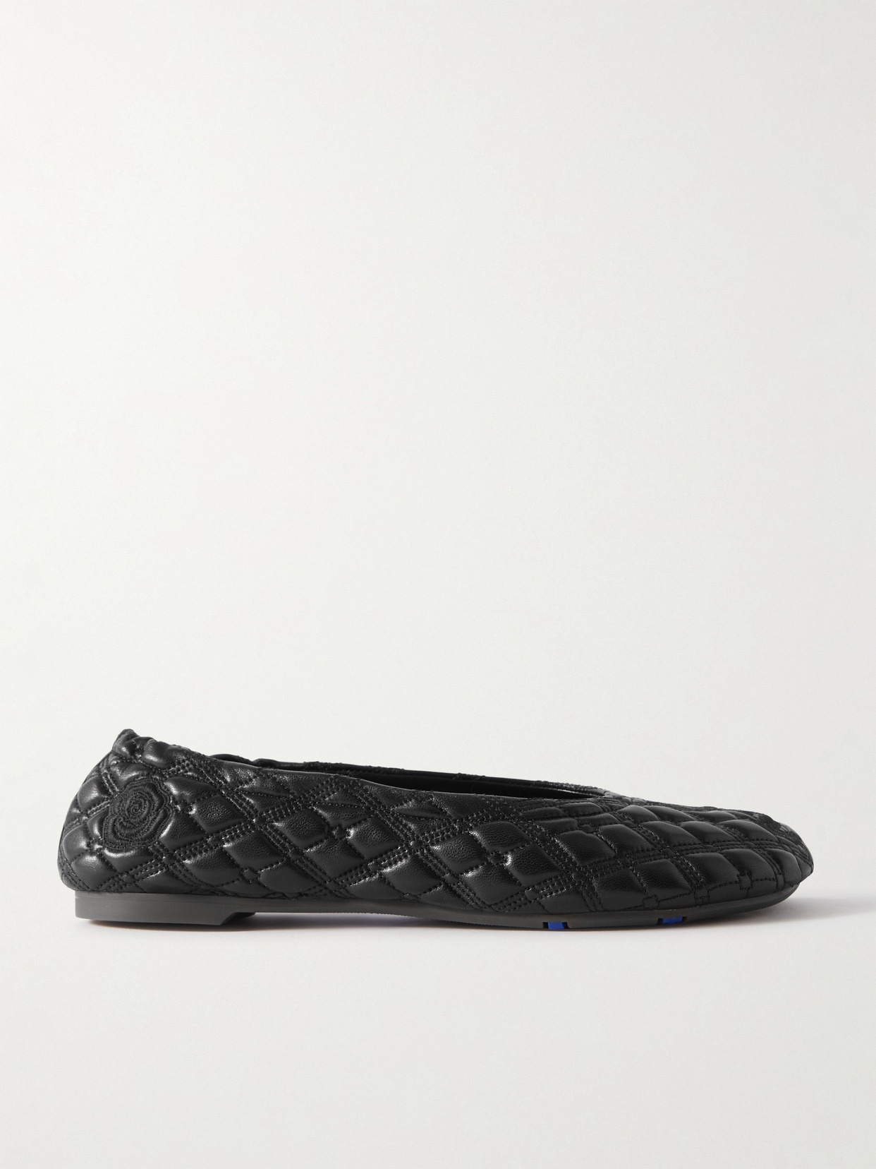 Embroidered Quilted Leather Ballet Flats - 5