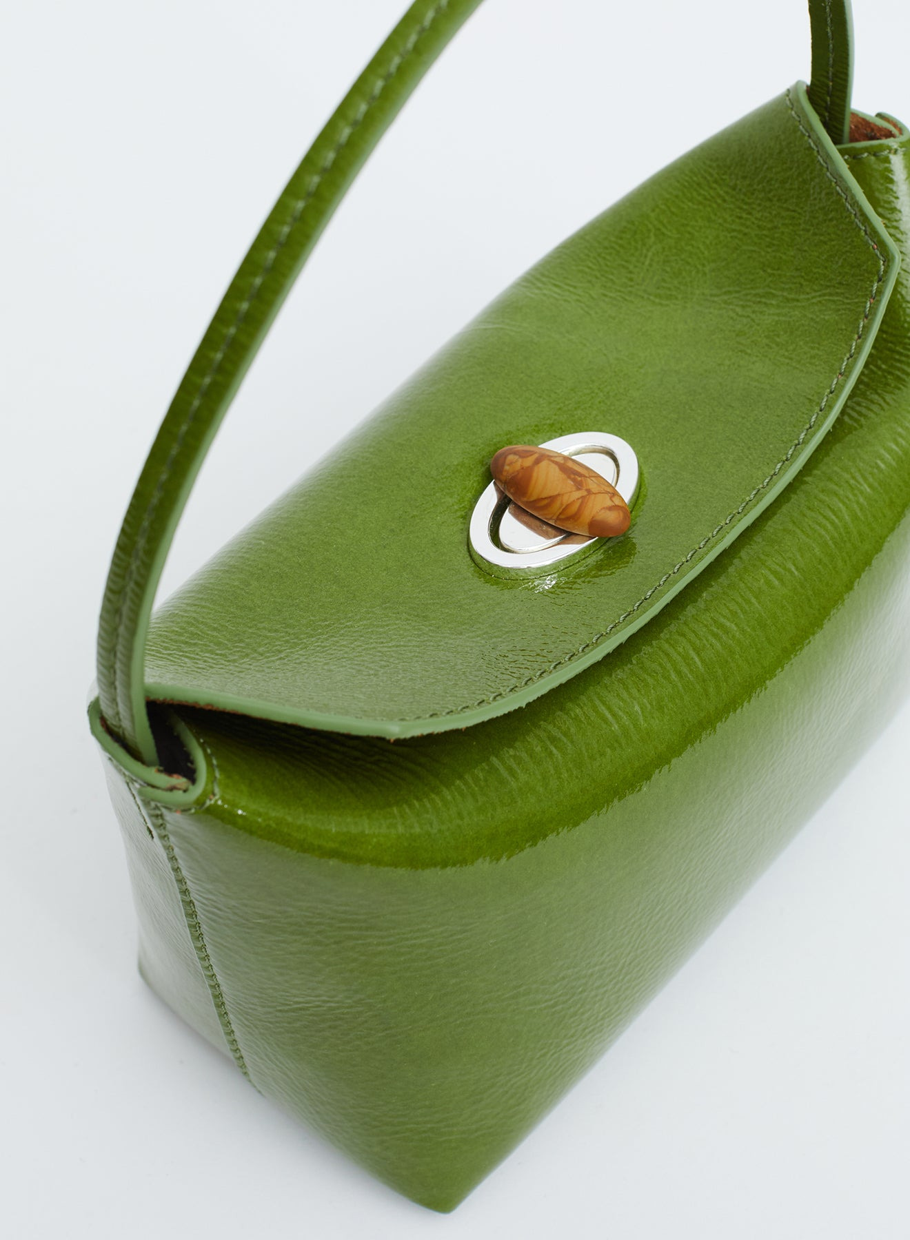 Turnlock Patent Mini Shoulder Bag - 2