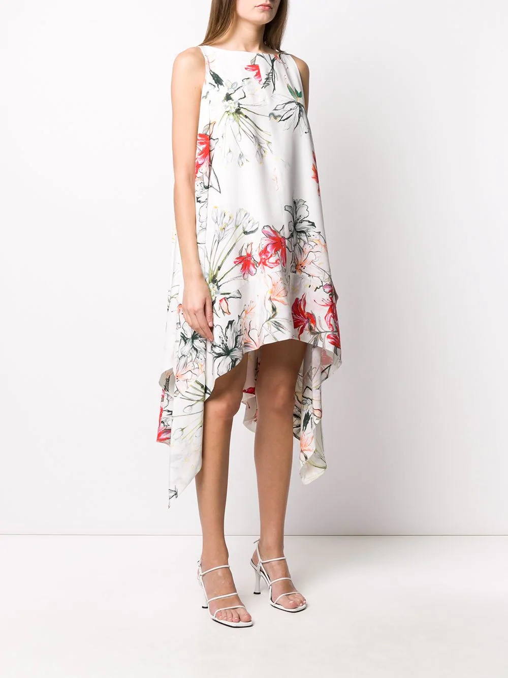 tropical print silk dress - 3