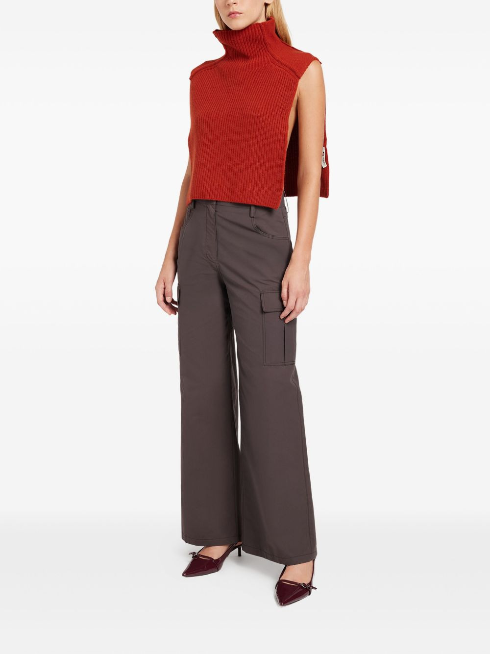 turtleneck cape sweater - 2