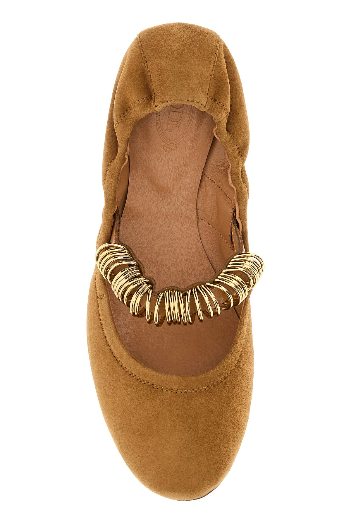 Camel suede ballerinas - 4