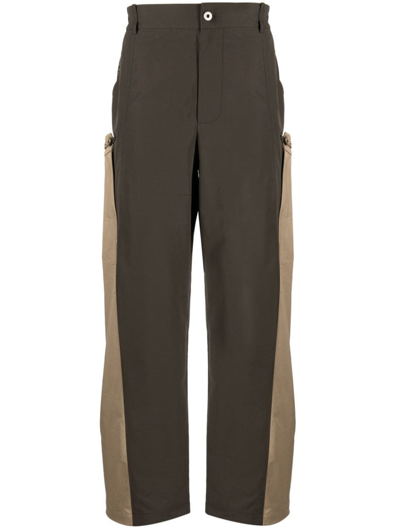 two-tone straight-leg trousers 1