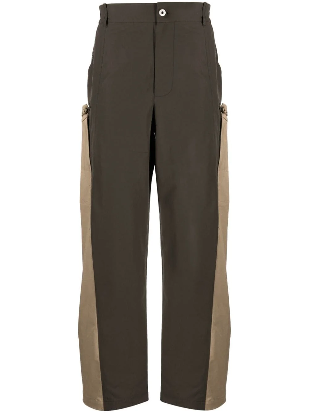 two-tone straight-leg trousers - 1