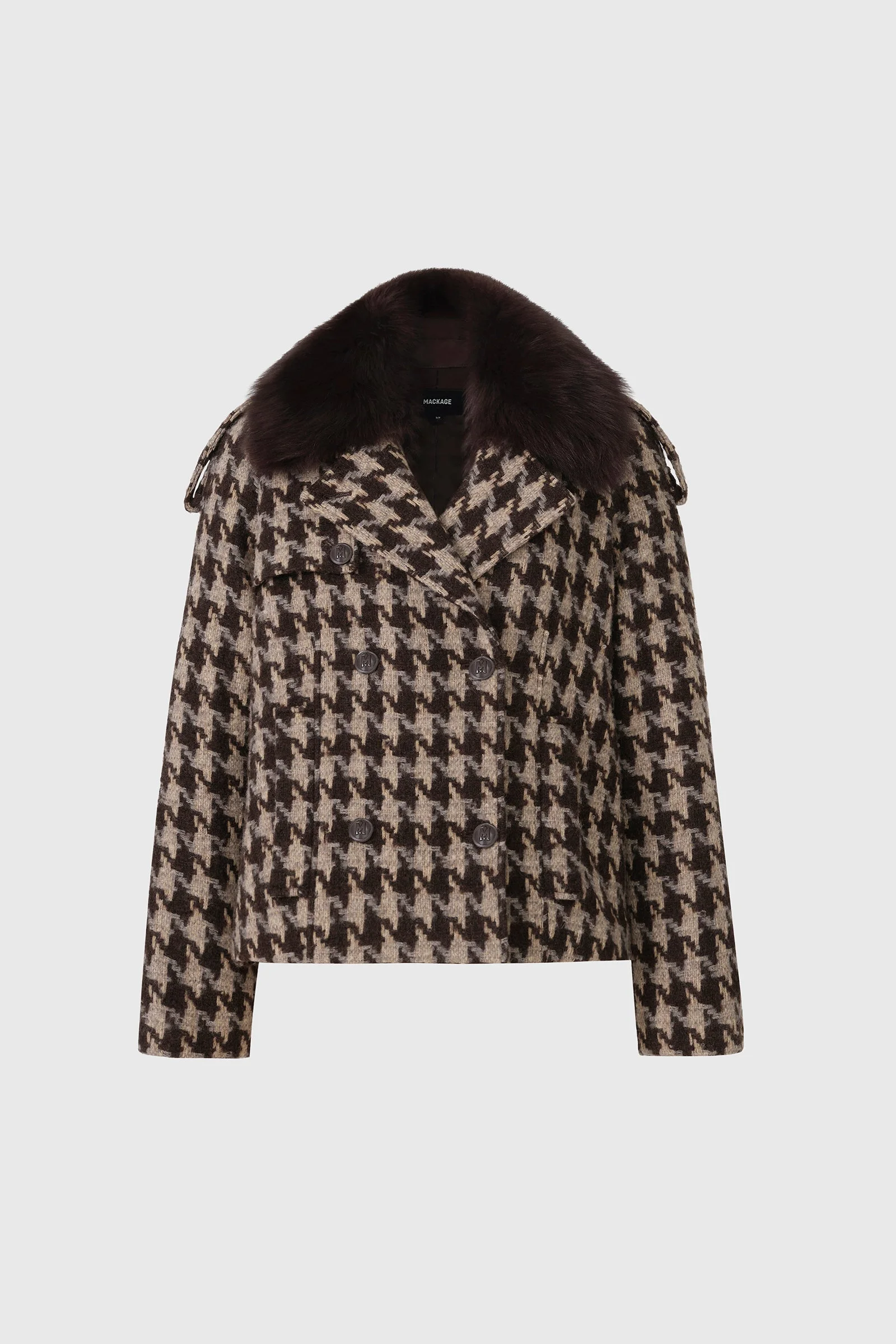 EDWINA-BHT Houndstooth Patterned Wool coat - 1