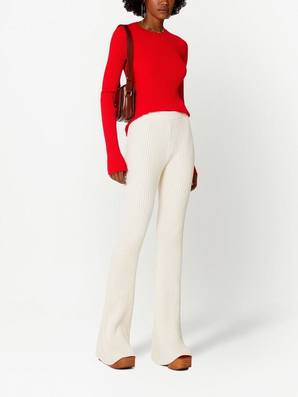flared knitted trousers - 2
