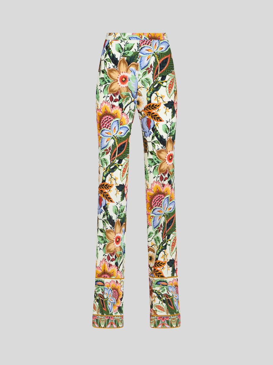 MULTICOLOURED BOUQUET TROUSERS - 1