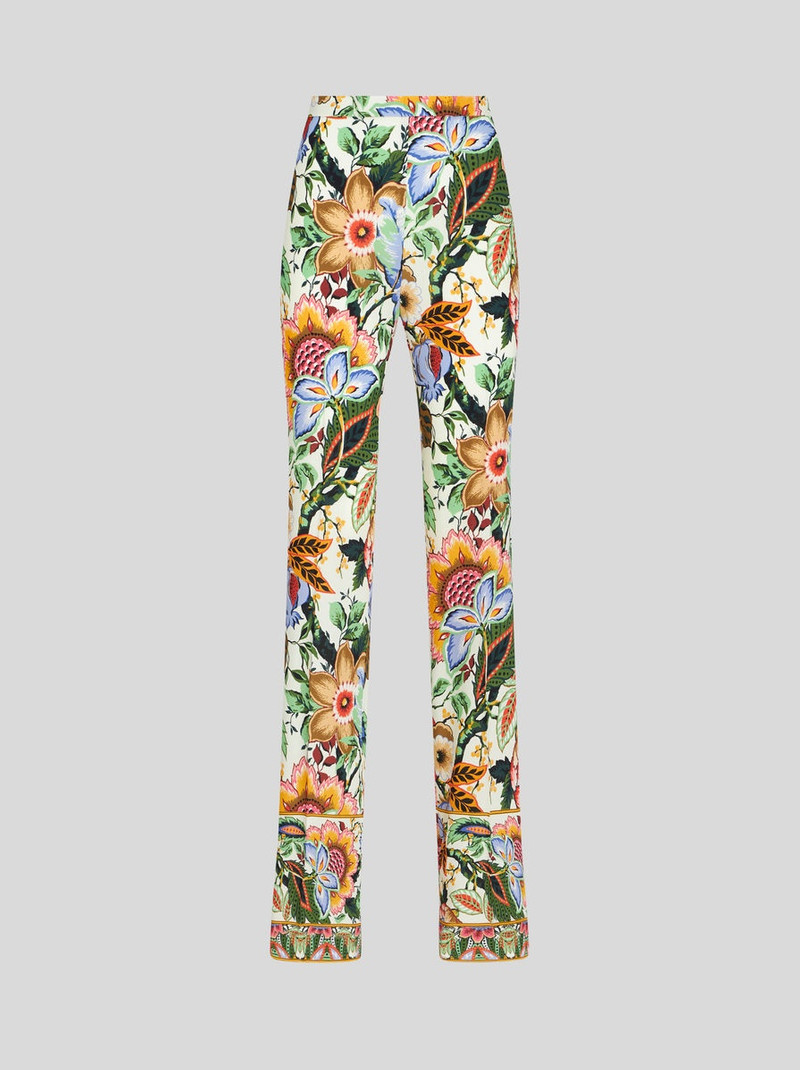 MULTICOLOURED BOUQUET TROUSERS - 1