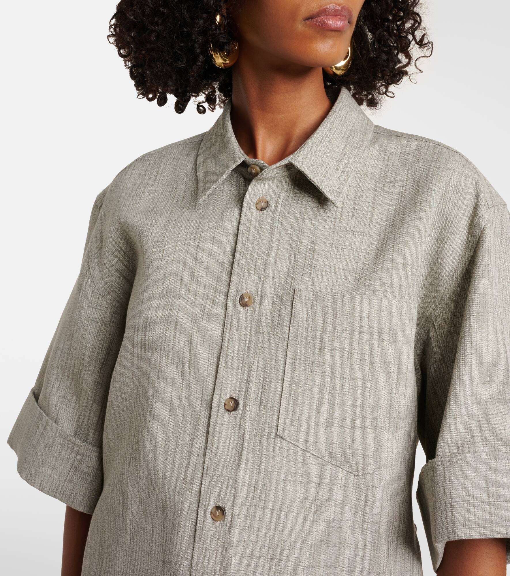 Wool, cotton, and silk top - 4