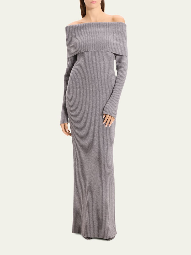 Theory Off-The-Shoulder Wool-Cashmere Sweater Dress outlook