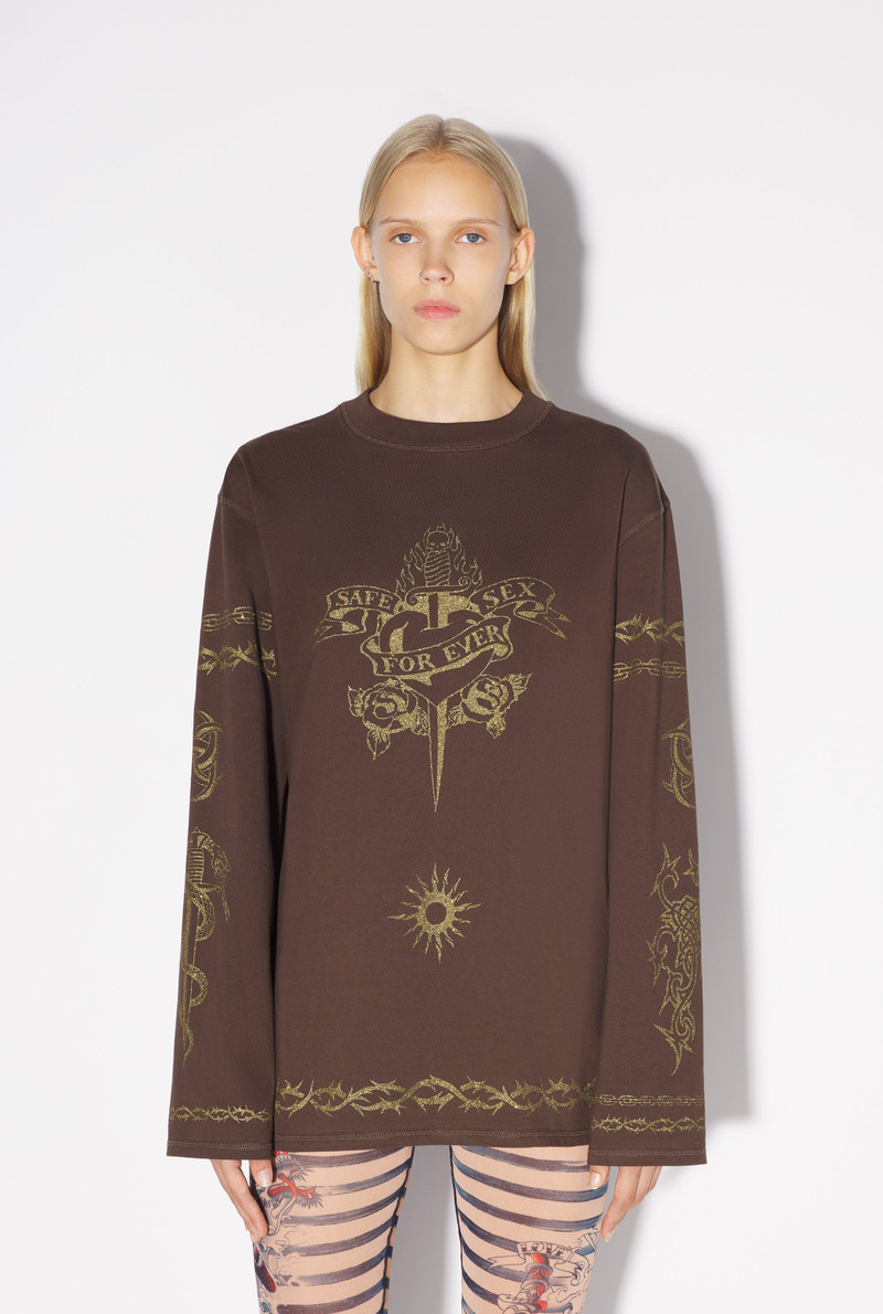 Jean Paul Gaultier THE BROWN TATTOO SAFE SEX SWEATSHIRT outlook