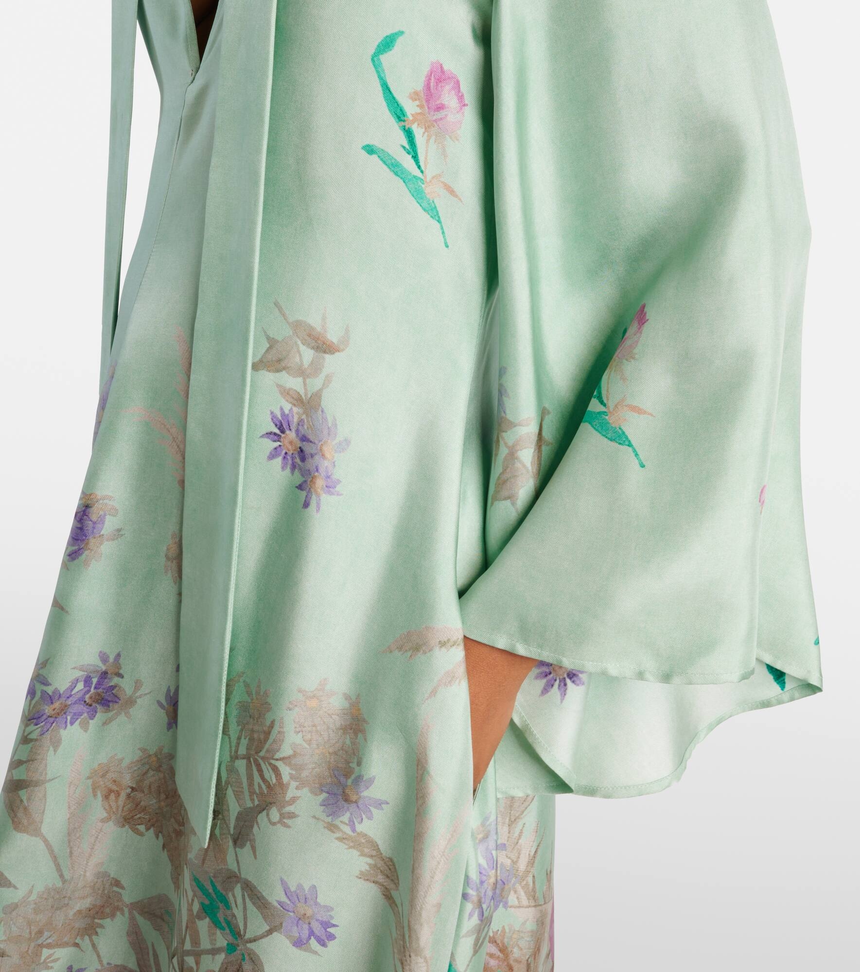 Magnifico floral silk twill maxi dress - 5