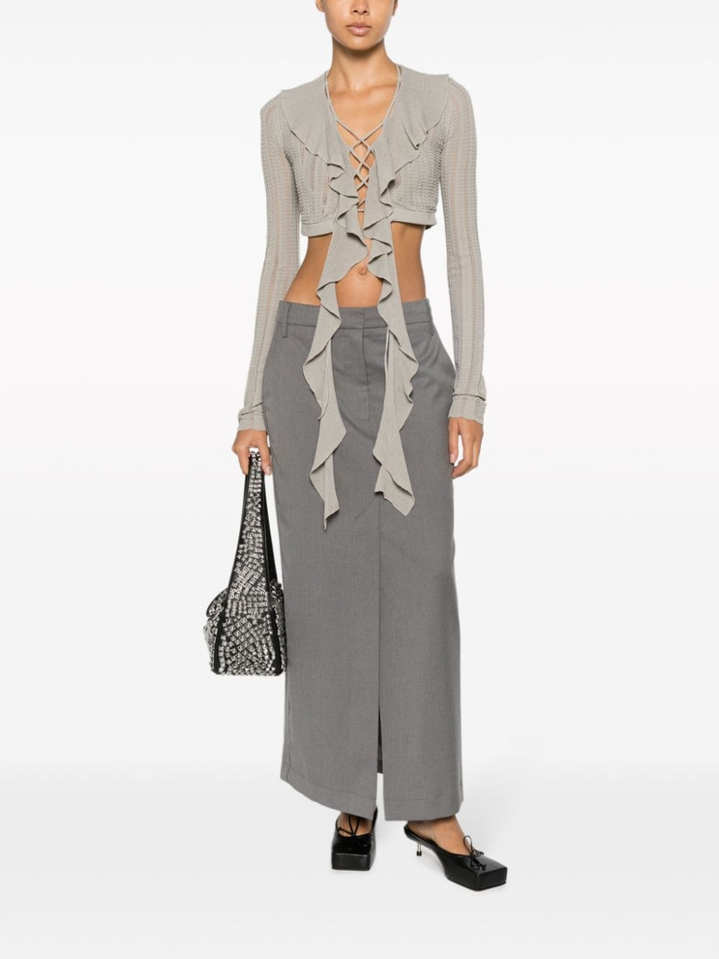 Dion Lee lace-up crochet-knit top outlook
