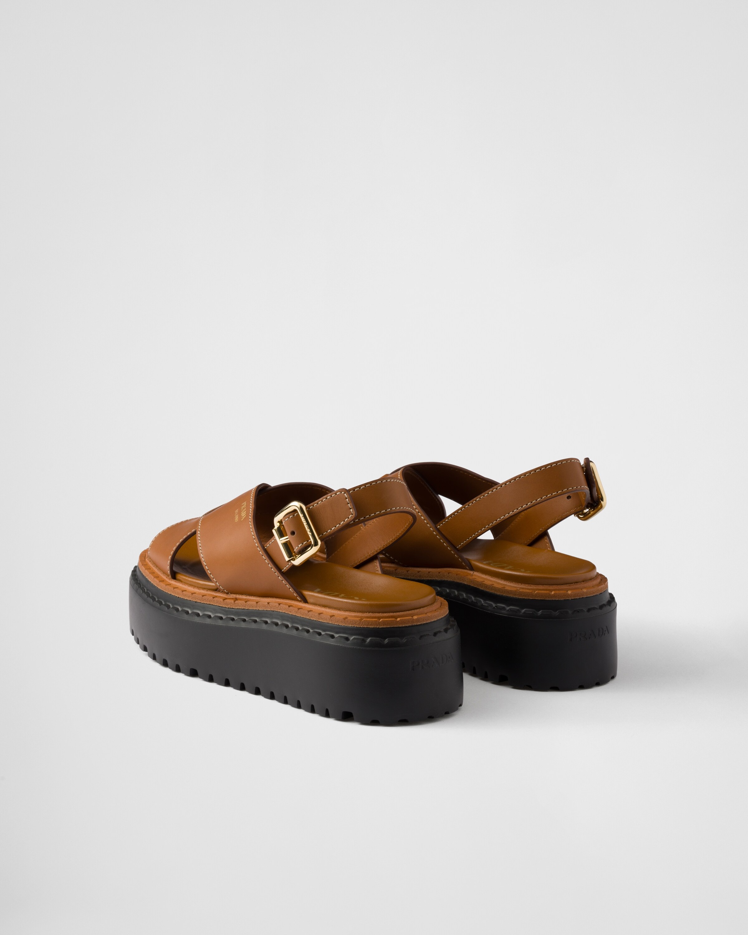 Leather crisscross sandals - 4