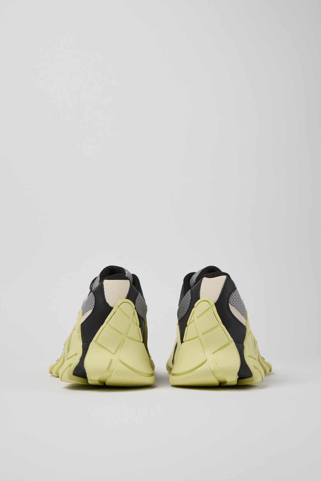 Gray and Black-White Textile Sneakers - 3