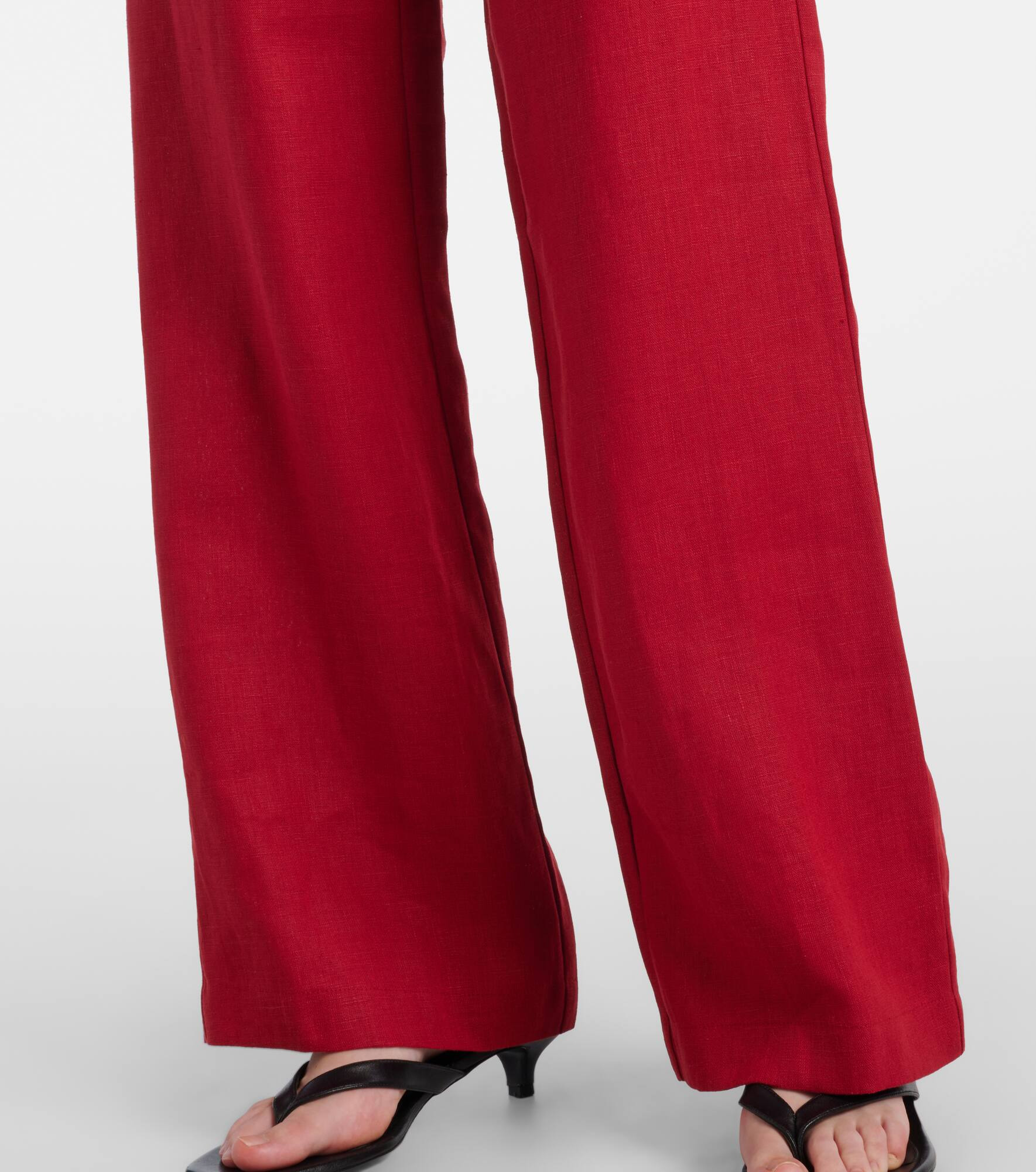 Isabel high-rise linen straight pants - 5