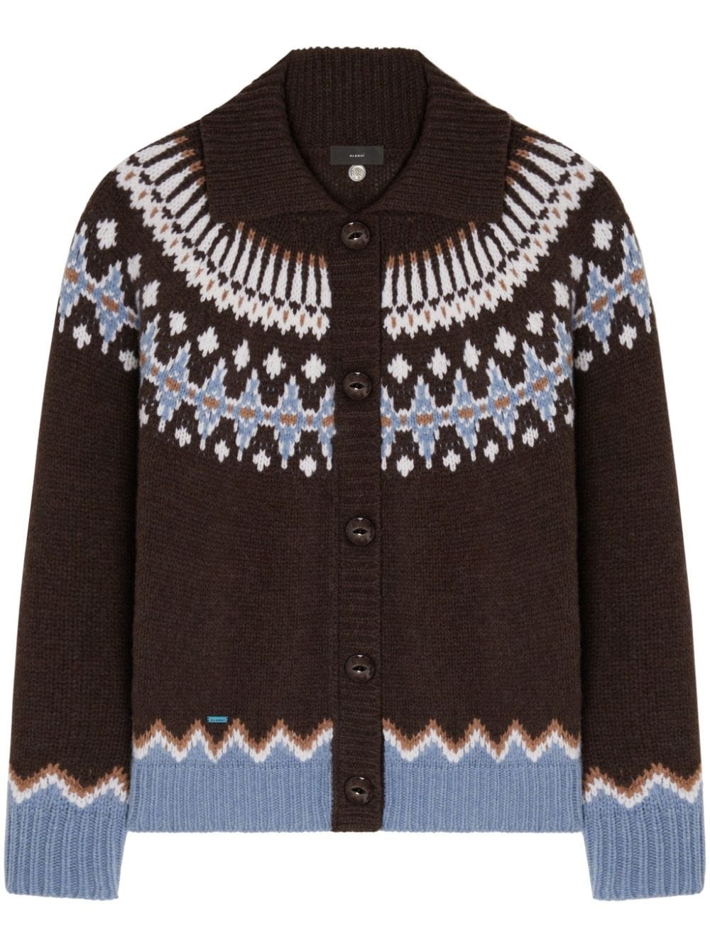 fair isle intarsia knit wool cardi coat - 1