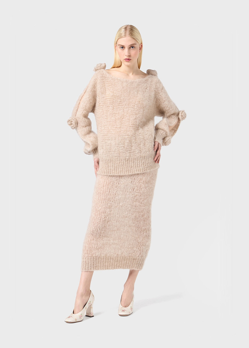 Blumarine MOHAIR SWEATER WITH 3D ROSES outlook