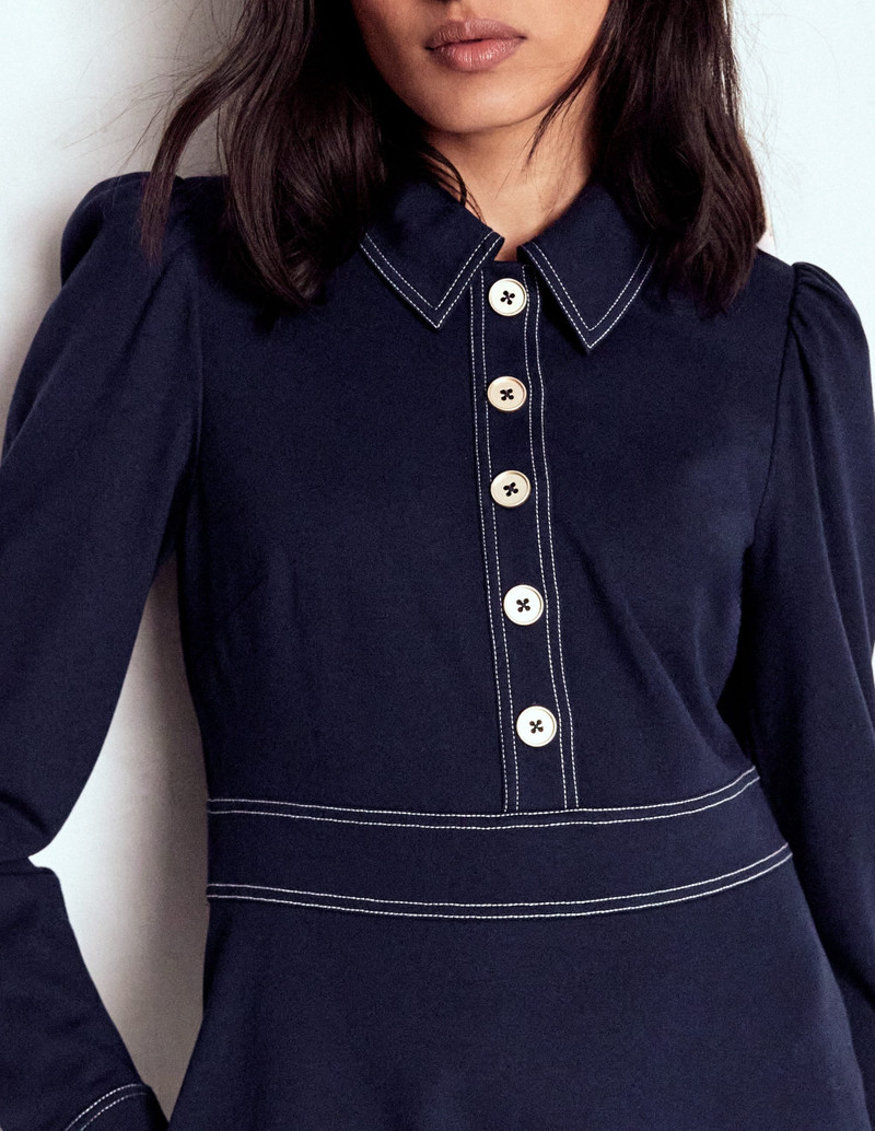 Nicolette Long Sleeve Dress-Navy 4