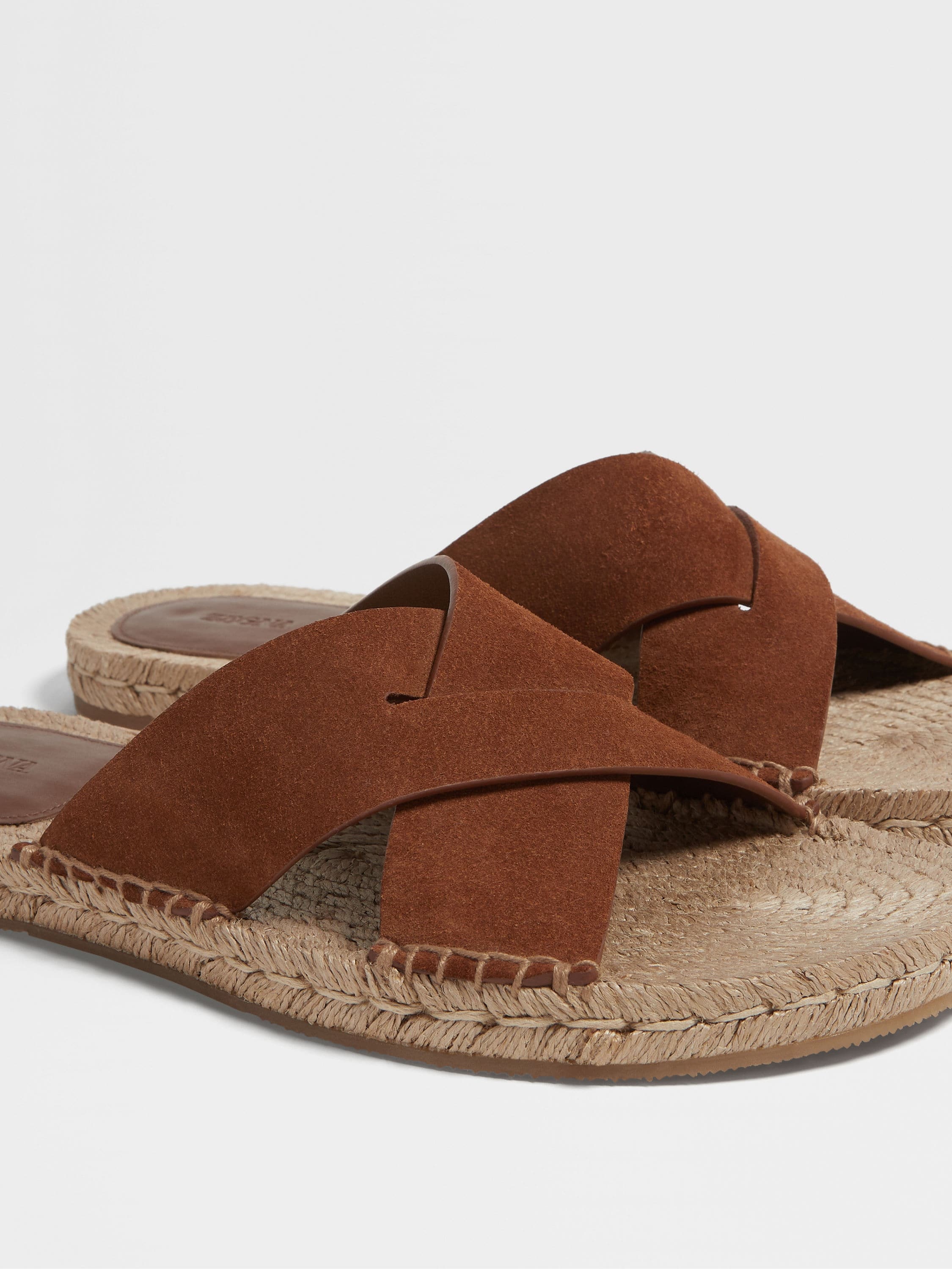 DARK FOLIAGE SUEDE ESPADRILLE SANDALS - 4