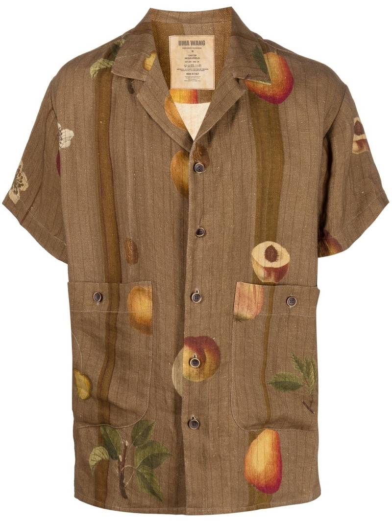 nature-print short-sleeve shirt 1