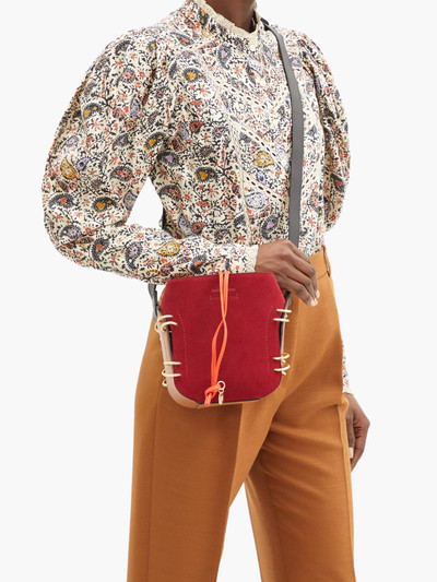 See by Chloé Alvy ring-embellished suede and leather bucket bag outlook