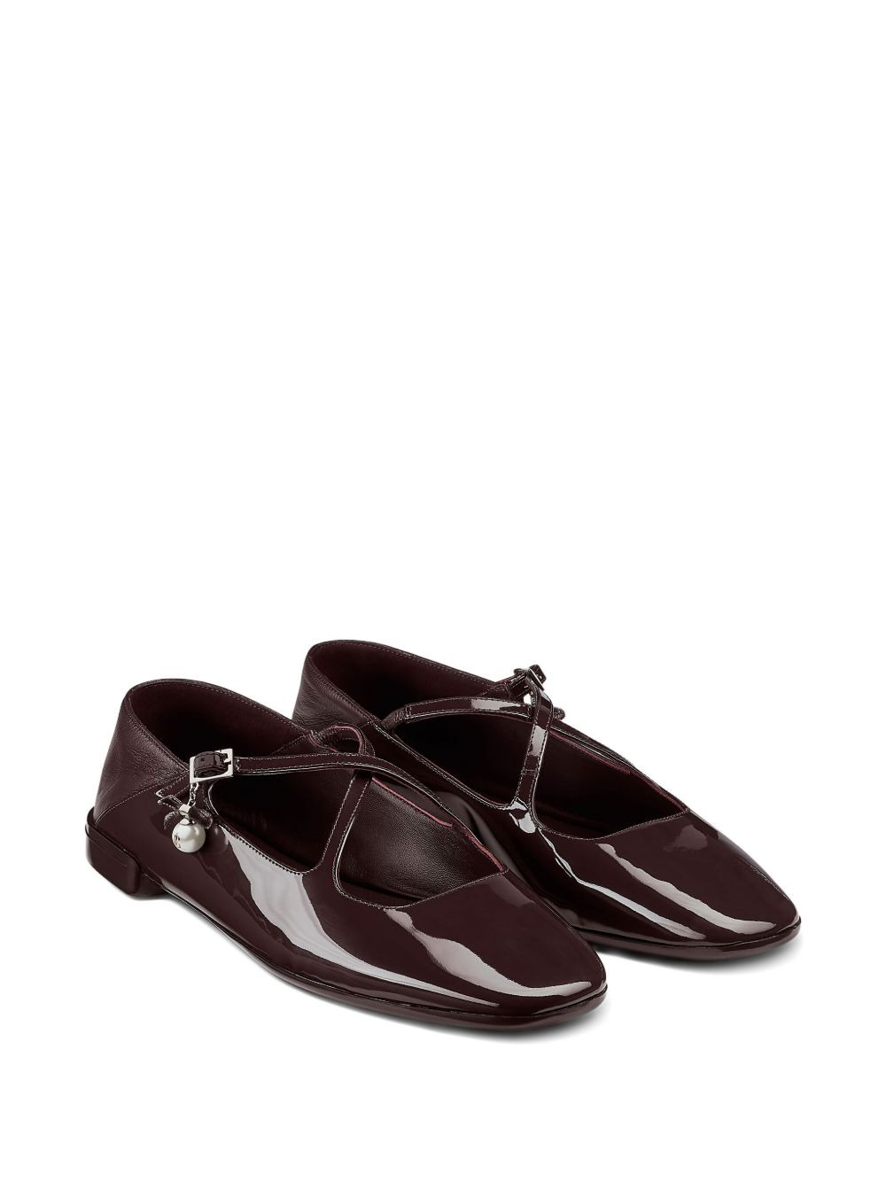 Eleri patent-leather cross-strap ballet flats - 2