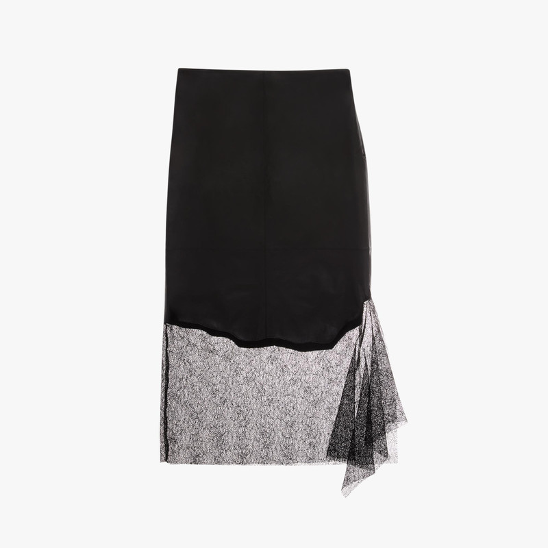 LACE-TRIMMED LEATHER SKIRT 7