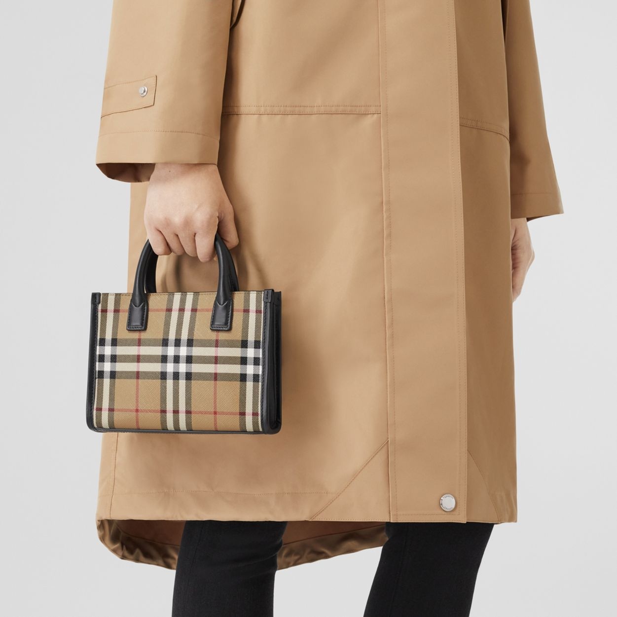 Mini Vintage Check and Leather Tote - 10