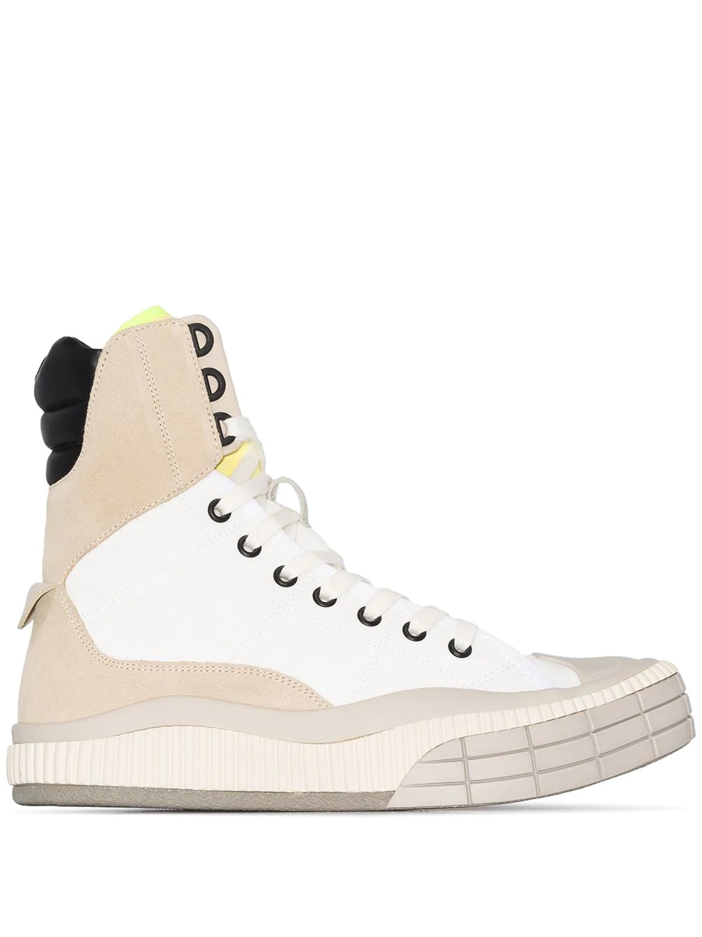 panelled hi-top canvas sneakers - 1