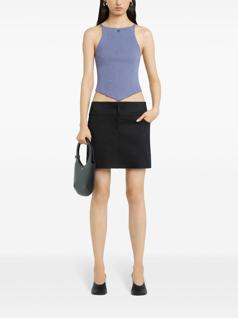 pointy ribbed-knit tank top - 2