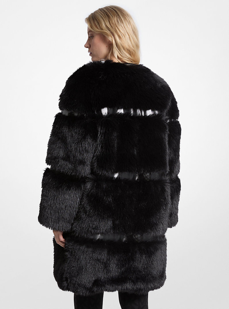 MICHAEL KORS Faux Fur and Patent Coat outlook