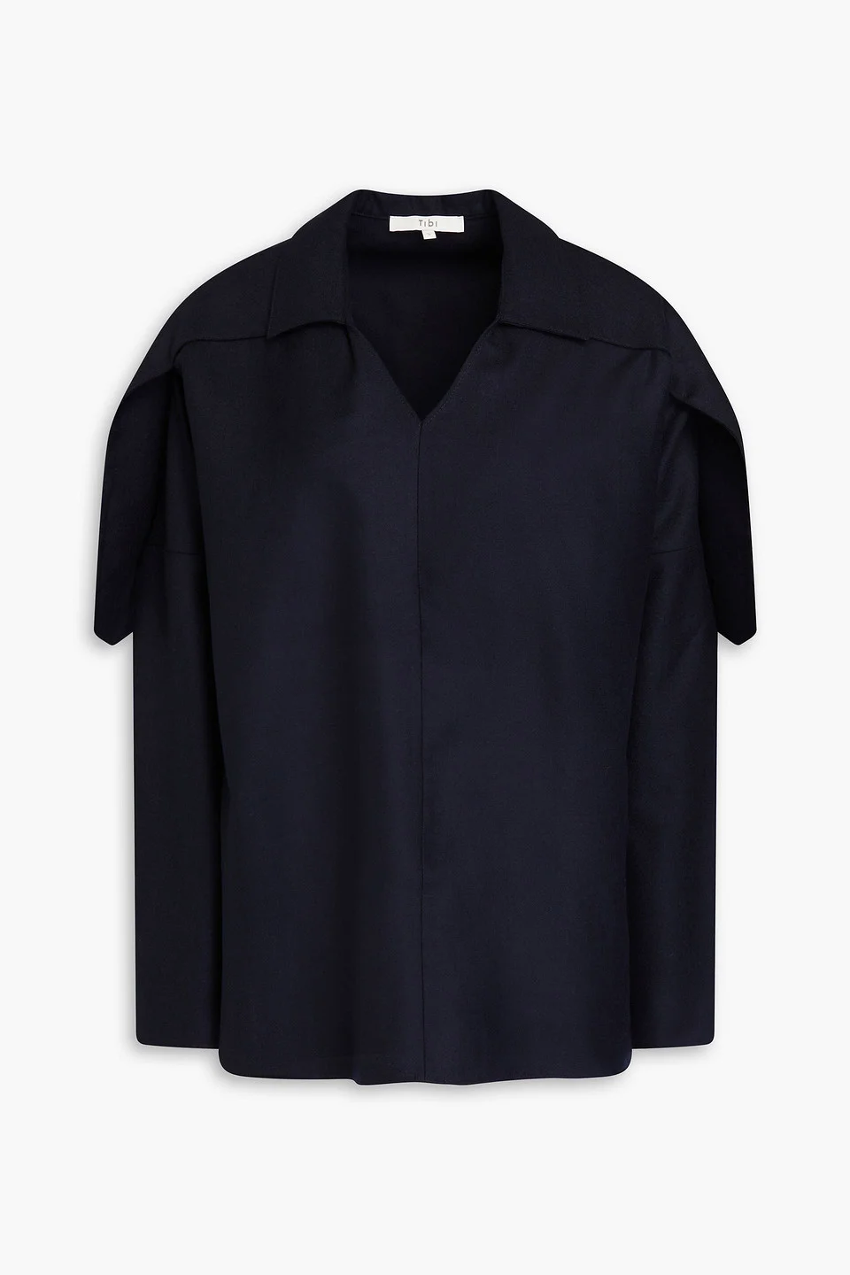 Draped wool-twill top - 1