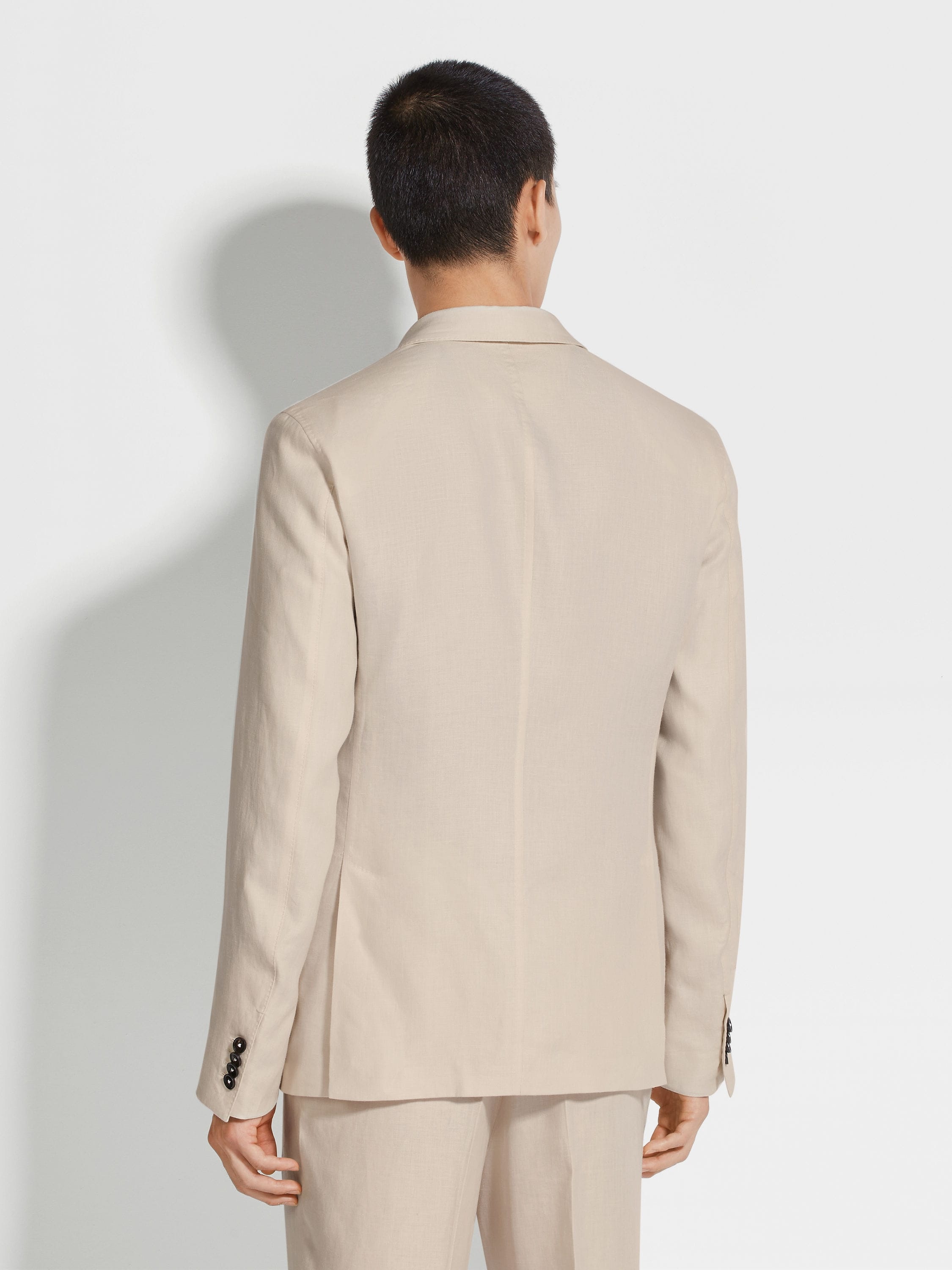 LIGHT BEIGE OASI LINO SHIRT JACKET - 5