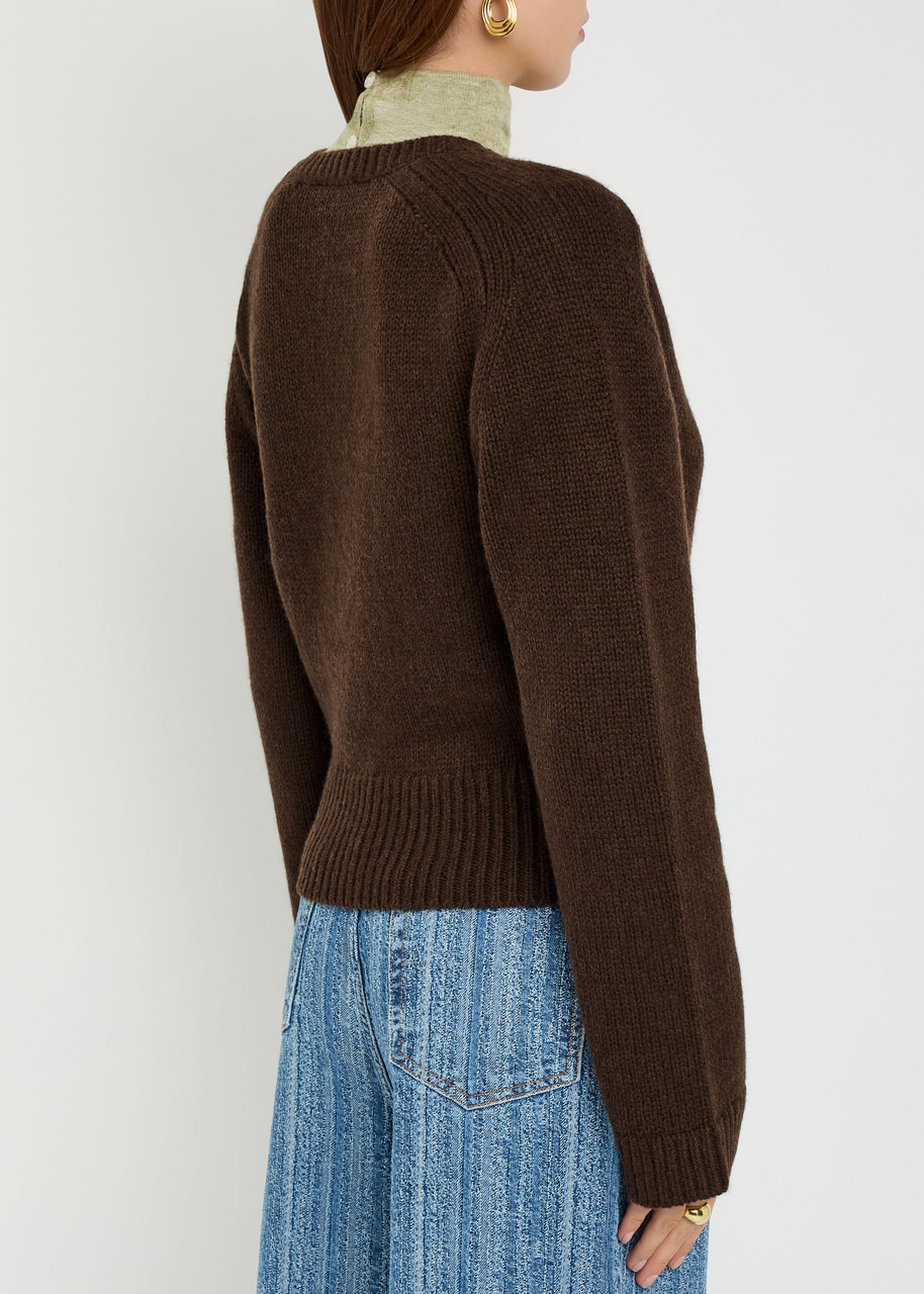 Ganni V-neck Wool-blend Jumper - 3