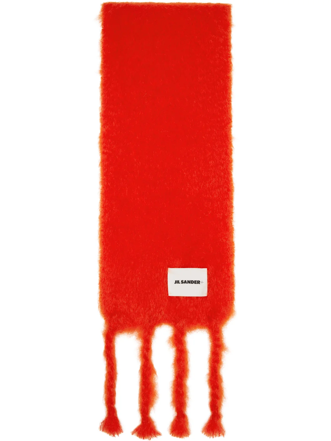 Red Slim Wool Blend Scarf - 1