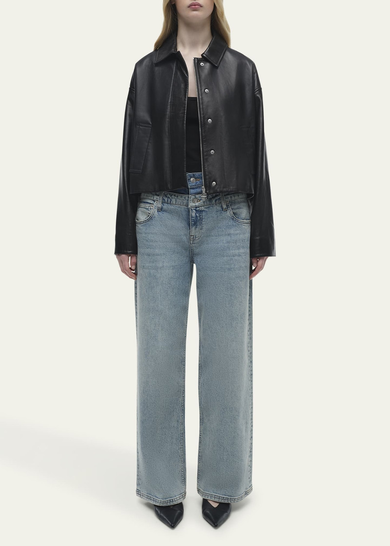 SIMKHAI Everli Leather Jacket outlook
