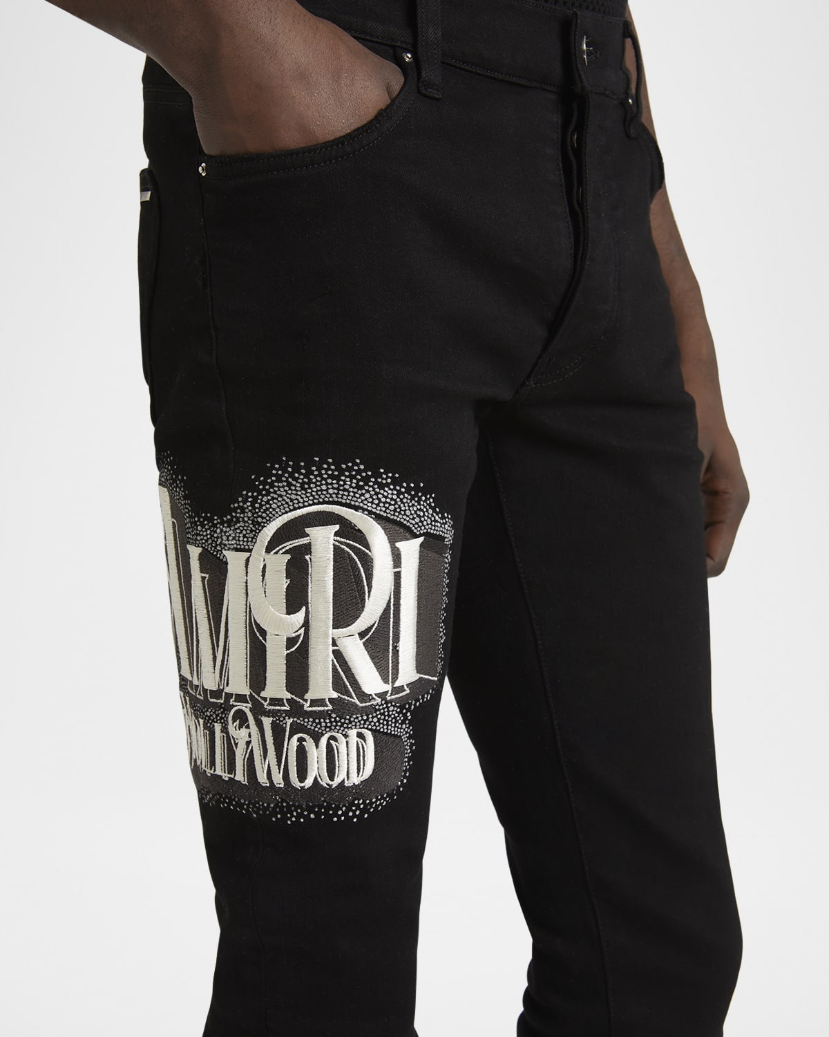 Men's Crystal-Embellished Skinny Jeans - 5