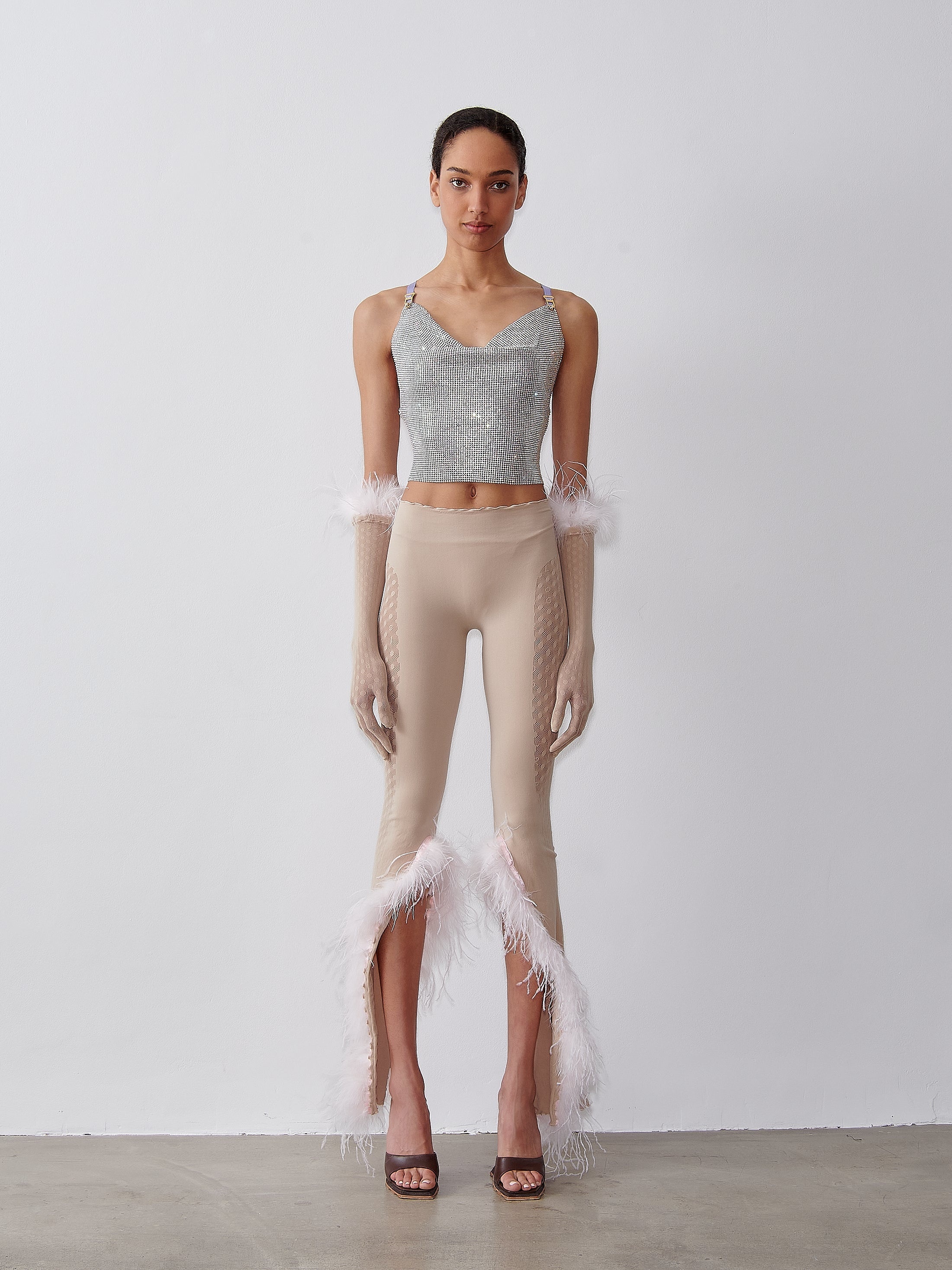 FEATHERED TULIA TROUSERS TAUPE - 2