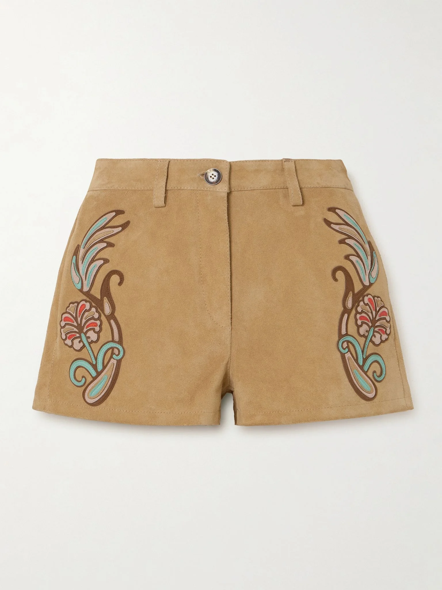 Appliquéd suede shorts Sand - 1