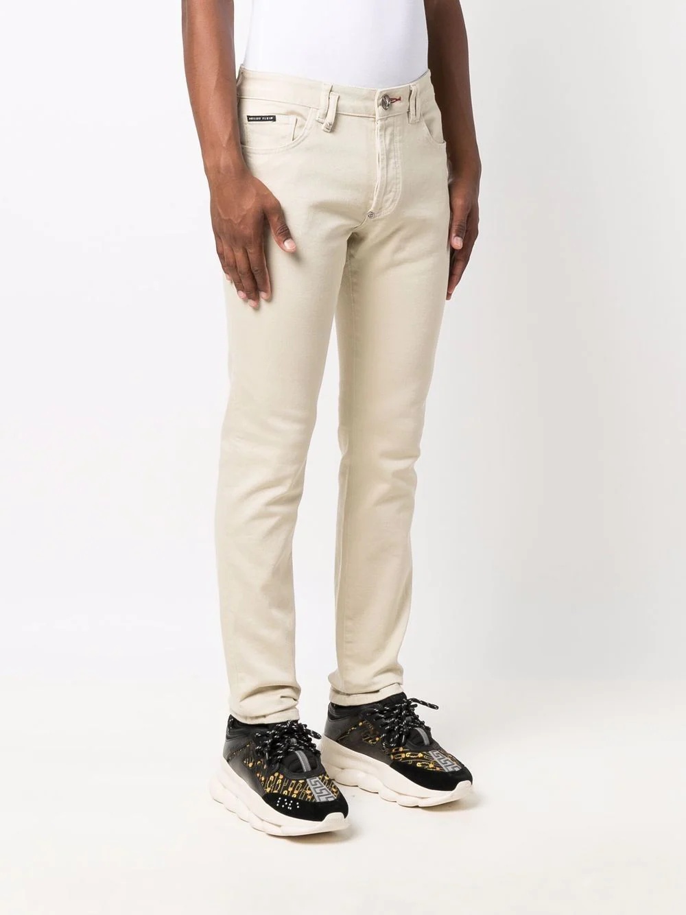logo-plaque slim-fit jeans - 3