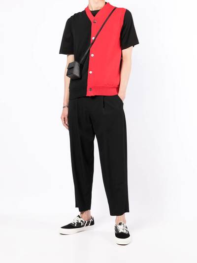 Comme des Garçons SHIRT colour-block short-sleeve cardigan outlook