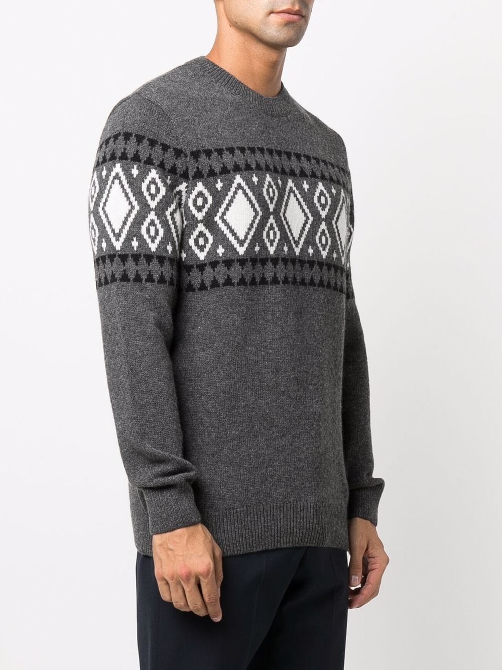 argyle-knit wool jumper - 3