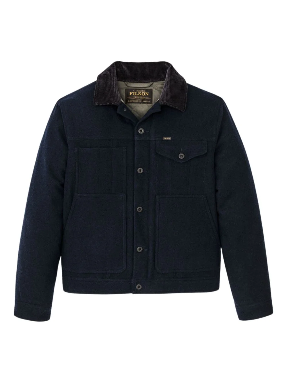 corduroy collared jacket - 1