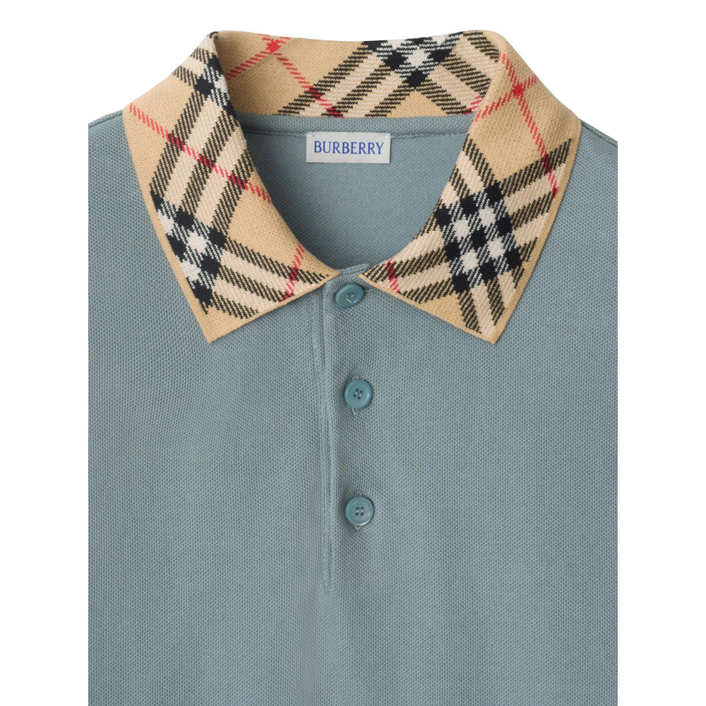 Burberry Blue Polo Shirts Men - 4