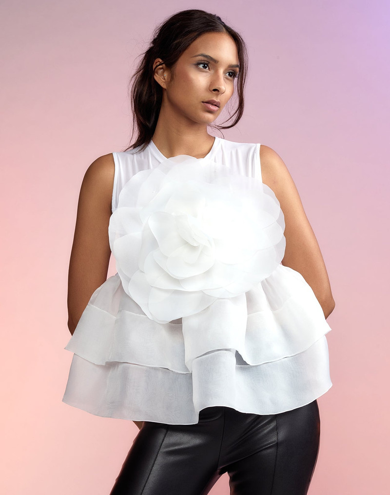Chloe Organza Flower Top 3