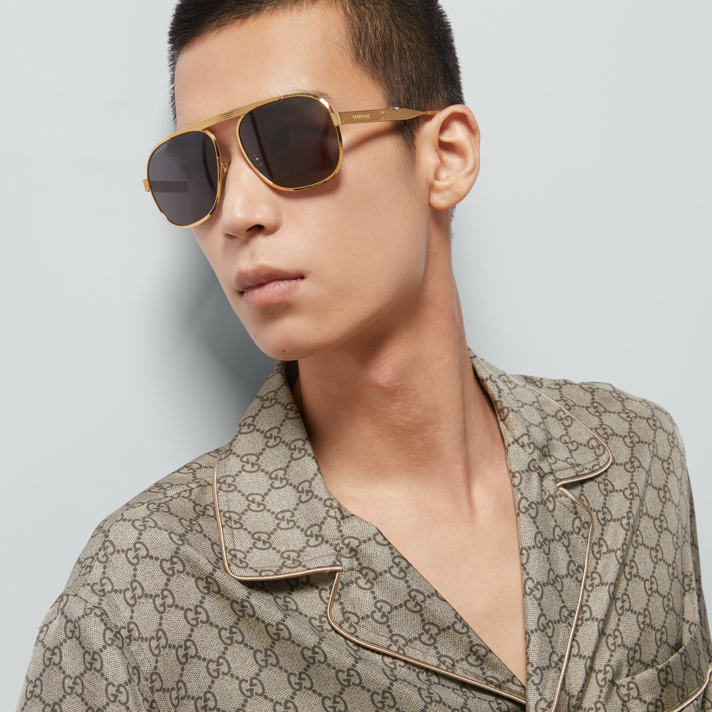 GG supreme print silk jacket - 3